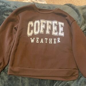 SHEIN Brown 'Coffee Weather' Women's Sweater